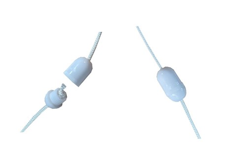 Persiana de cuentas de piedra preciosa de alto brillo blanco nacarado/tirón de luz con cable y conector - Imagen 5 de 5