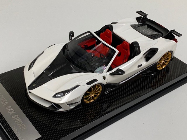 1/18 Ferrari 488 Siracusa 4XX Spider White Carbon Base ...