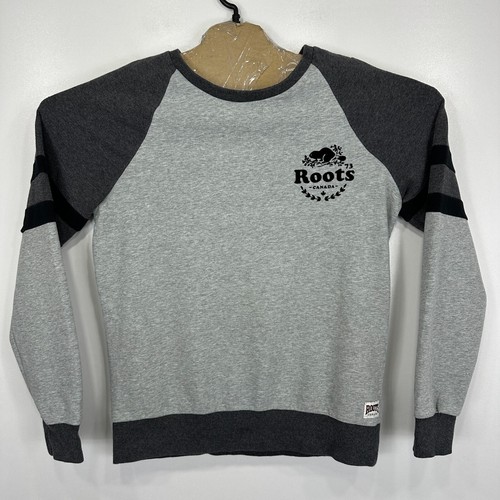 Roots Baseball Sweatshirt Women's Small Crew Neck Pullover Raglan Sleeve Stretch - Picture 3 of 12