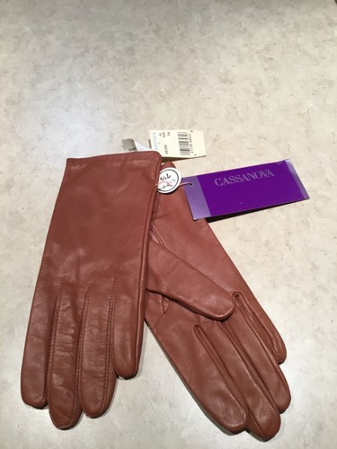 Cassanova Sienna Clay Brown Gloves Vtg 1980s Women's Size 7 1/2 - New with Tags - Picture 2 of 7