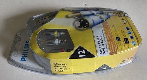 New Phillips 12 ft Stereo Audio RCA + S Video Cables 24K Gold Plated SWV3524/17 - Picture 3 of 3