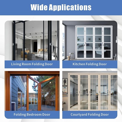 2 Pack Sets Bifold Door Hardware Kit, Closet Kit White - Picture 7 of 7