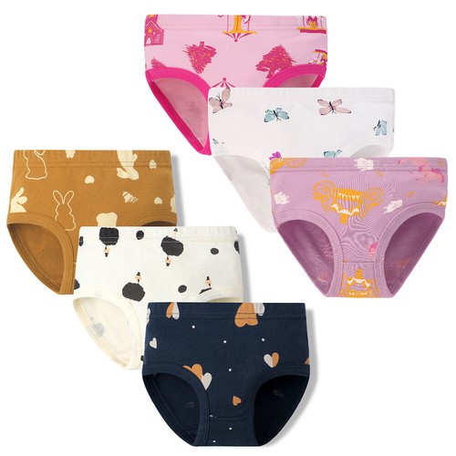 6 Pack Little Girls' Cotton Breathable Comfort Briefs Underwear Children Panties - Picture 11 of 42
