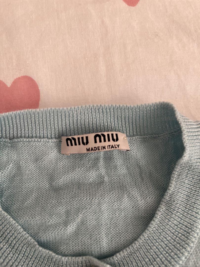 MIU MIU - 最終価格miumiu heart cardigan. MIU MIU Light Blue Heart Pattern Cardigan 38 | eBay