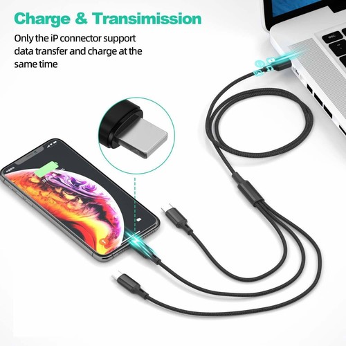 3 in 1 Multi USB Charger Charging Cable For iPhone USB TYPE C Android Micro - Picture 3 of 15