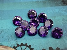 10 MM Lustré Améthyste Violet Zircon Cubique Lot 10 Pcs Bijoux Usage Coupe Ronde