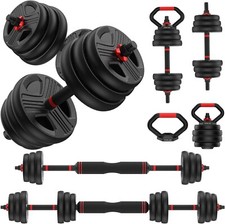 Adjustable Dumbbells 20lbs Set 10lb each with Connector 4 in 1 Dumbbells Set