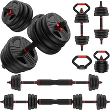 Adjustable Dumbbells 20lbs Set 10lb each with Connector 4 in 1 Dumbbells Set
