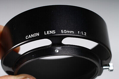 CANON 50MM 1:1.2 M39 LTM LENS WITH CAPS AND LENS HOOD IN CANON 50MM 1:1.2 M39 LTM LENS WITH CAPS AND LENS HOOD IN