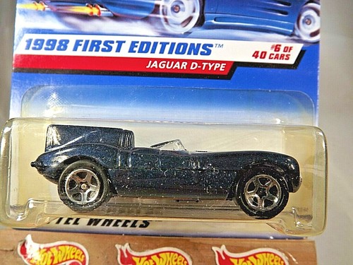 1998 Vintage Hot Wheels #638 First Editions 6/48 JAGUAR D-TYPE Blue w/5 Sp China - Picture 2 of 6