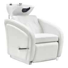 Shampoo Backwash Unit Salon Shampoo Station with Tilting Sink and Leg-rest ANODE