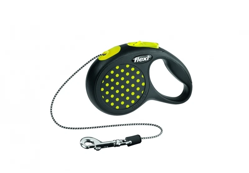 LAISSE ENROULEUR FLEXI DESIGN M CORDE JAUNE 5 METRES - Photo 1/1
