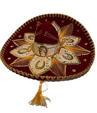 VINTAGE SOMBRERO, MEXICAN HAT MARIACHI RED VELVET