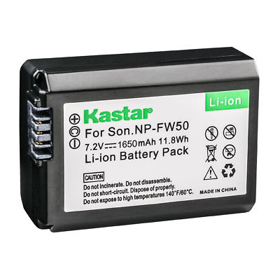 Kastar LCD Battery Charger With 1650mAh Li-Ion Battery For Sony NP-FW50, BC-TRW, Sony A5100 & More