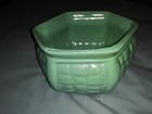 Celadon Green Weaved Basket Pattern Ceramic Planter Hexagon Shaped — photo 2