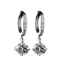 Edle Ohrringe Schmuck Zirkonia Ohrstecker Creole WeißGold Plattiert (Vergoldet)