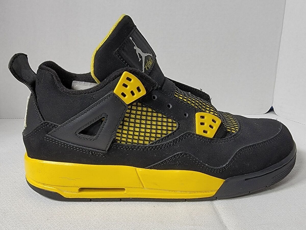 Nike Air Jordan 4 IV Thunder GS 408452 008 Size 6.5y Black Nike Air Jordan 4 IV Thunder GS 408452 008 Size 6.5y Black
