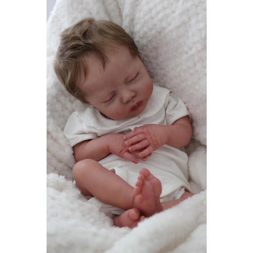 45cm Reborn Baby Doll Sleeping Newborn Dolls Vinyl Cloth Body 3D Skin Painted - Picture 3 of 5