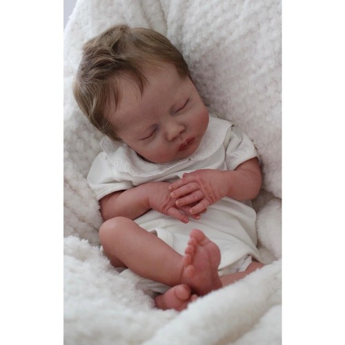 45cm Reborn Baby Doll Sleeping Newborn Dolls Vinyl Cloth Body 3D Skin Painted - 第 1/5 張圖片