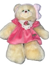Vtg 1998 Fisher Price Briarberry Berrylynn Plush Teddy Bear Pink w/Pink Dress