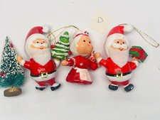 Vintage Christmas Ornaments Decor Set D Santa Claus Mrs Claus Styrofoam BIN 25