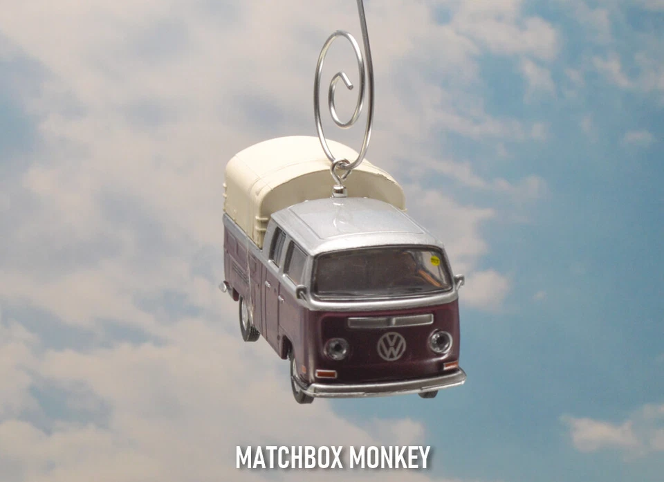 Volkswagen Bay Tipo 2 Doble Cabina Pickup Truck Adorno de Navidad VW Van Bulli T2 Foto 4 de 4