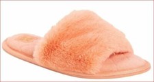 MUK LUKS Women's PLUSH Fuzzy Slide Slippers Salmon Size L 9-10 XL 11-12 NEW