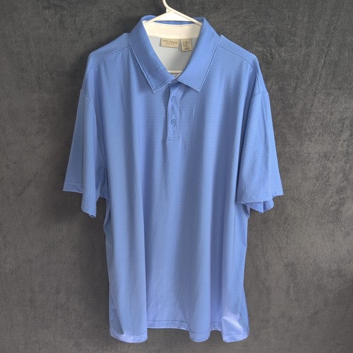 Rorie Whelan Golf Poloshirt Herren 2XL Blau Gepunktet Kurzarm Performance