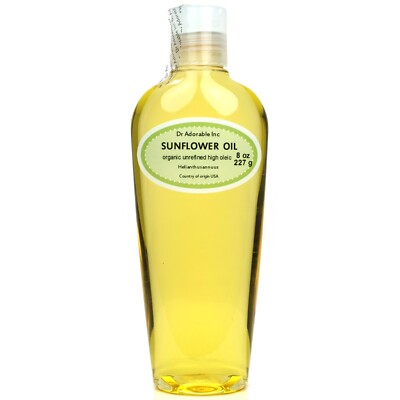 PURE UNREFINED SUNFLOWER OIL ORGANIC COLD PRESSED 2 OZ 4 OZ-UP TO 1 GALLON 