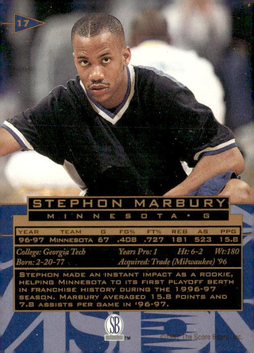 1997 Score Board Visions Signings #17 Stephon Marbury | eBay
