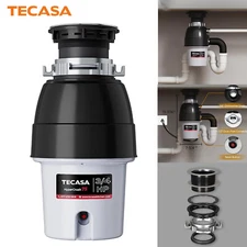 TECASA 3/4 HP Continuous Feed Garbage Disposal Kitchen Food Waste Disposer NEW