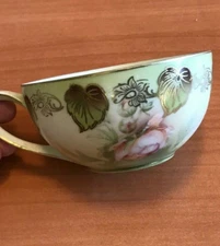RS Germany Tea Cup Rose Decorated 3.5" ceramic antique import rare floral rose