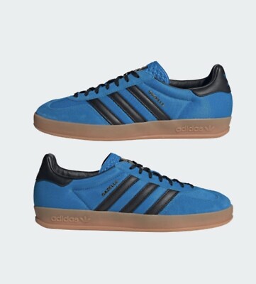  GAZELLE スニーカー 🔥MEN'S SIZE 12.5- Adidas Gazelle Indoor Low Bright Blue Gum🔥 | eBay