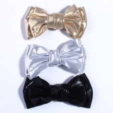 20PCS 9.5CM New Sparkling Leather Hair Bow For Hair Clips