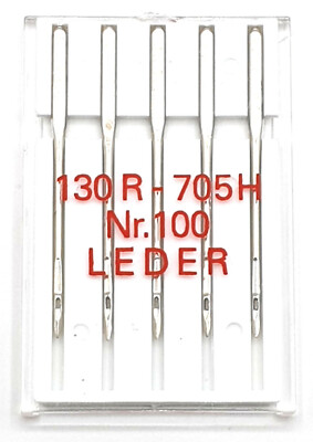 Nähmaschinennadeln System 130R/705H LEDER Nr. 100 / Flachkolben 
