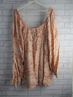 Tigerlily womens off shoulder dress brown boho hippie 8 flared long sleeves