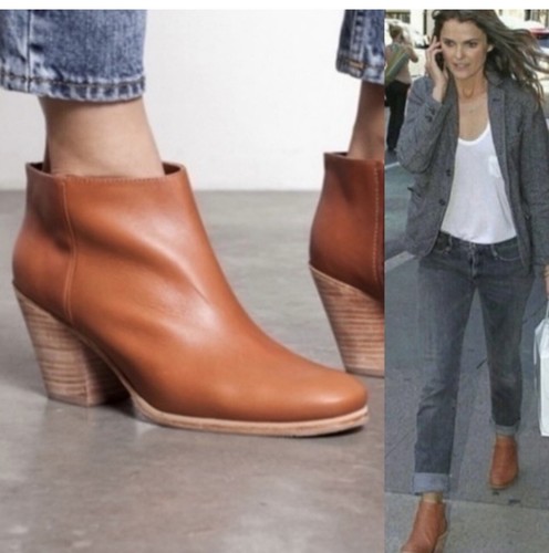 Rachel Comey Ankle Booties in Whiskey Natural Size 6 Leather Slip on 3” Heel - Picture 9 of 9