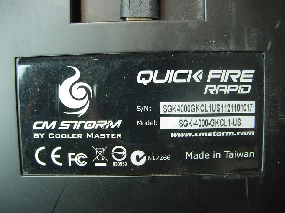 CM STORM QUICKFIRE RAPID SGK-4000-GKCL1-US KEYBOARD - Image 4 of 4