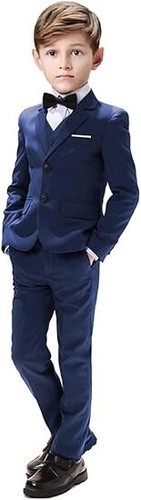 Flower Boy's Suits Casual Formal Tuxedo Blazer Pant Vest Slim Fit Three Pieces - Picture 22 of 27