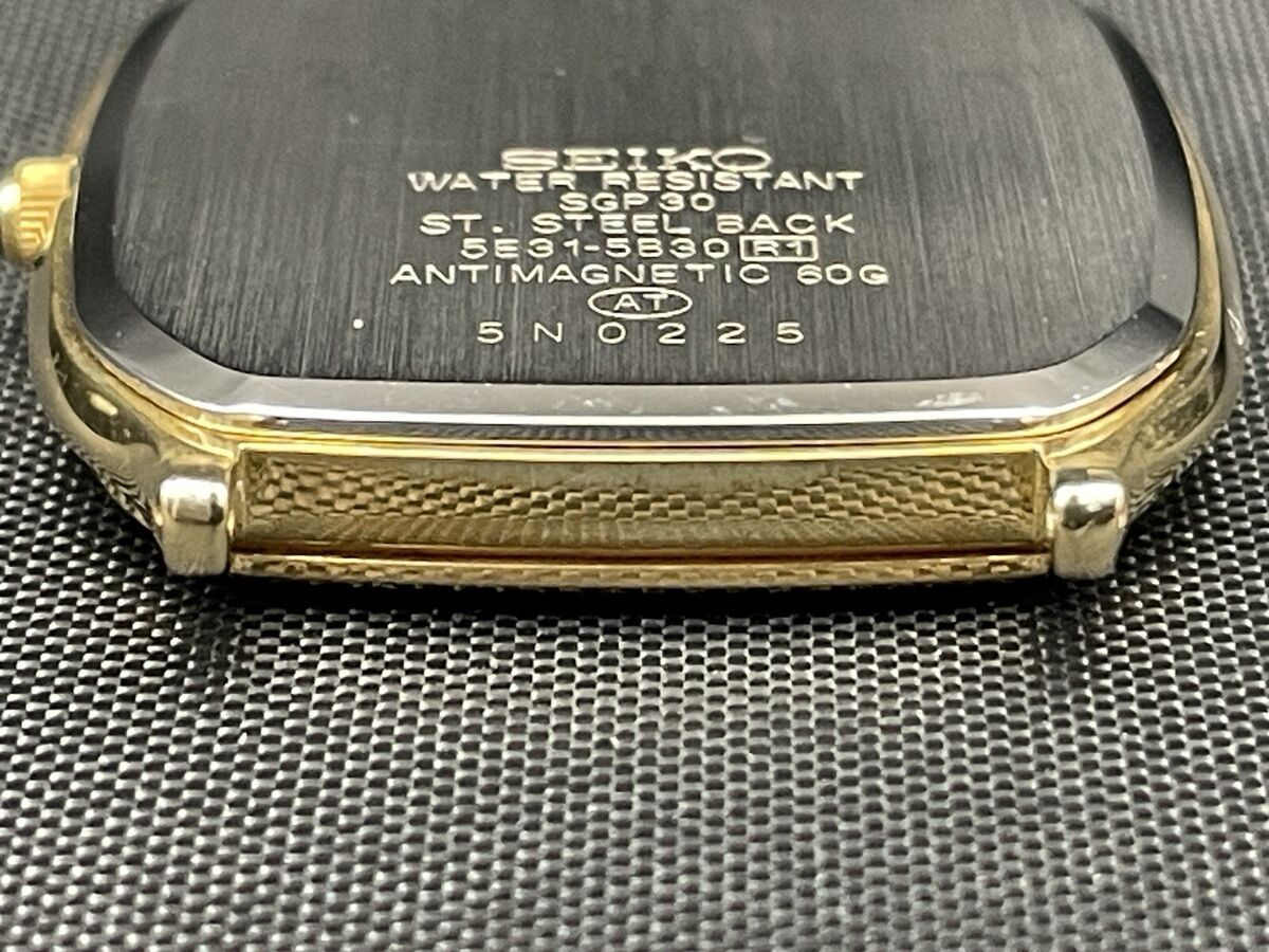 Near Mint] Seiko Dolce 5E31-5B30 Vintage Gold Square Quartz