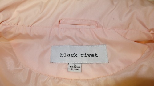 Black Rivet Pale Pink Large Vest Quilted Front and Pockets Zip - Picture 8 of 9