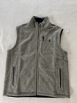 Ralph Lauren Polo Men's M Classics Fleece Vest Grey Heather Jacket
