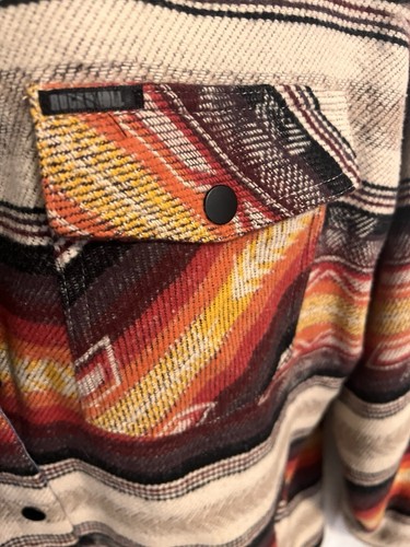 Rock N Roll Denim Women’s XXL Tan Orange Aztec Jacket Tunic Snap Front Pockets - Picture 5 of 19