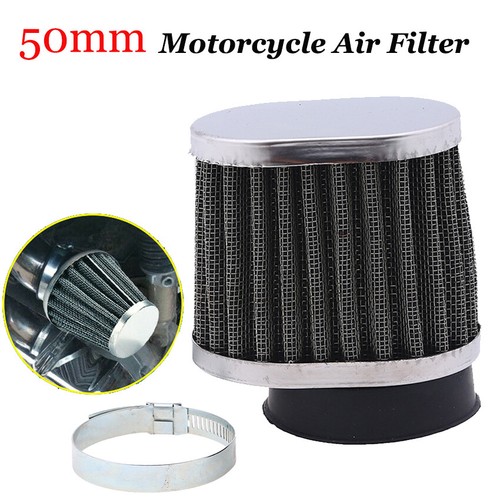Adjustable Clamp 50mm Motorcycle Air Filter Pod Cleaner Washable Universal Fit