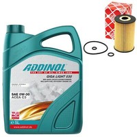 MotoröL Set 0W-30 Addinol 5 Liter + ÖLfilter 36634 FüR Audi Seat Skoda VW Passat