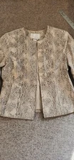 Vtg Speigel Womens 6 Snakeskin Print LEATHER  Lightweight Jacket Blazer Y2K
