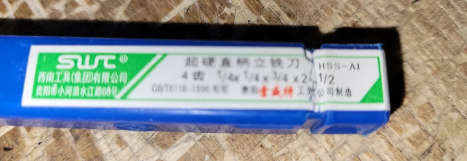 (8) SWT 16mm*4F 4 Flautas 1/4x1/4x3/4 x 2.5 HSS y Aluminio Fresadora Cortadora CNC Broca Foto 3 de 3