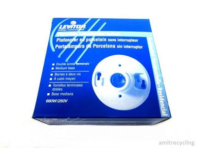 Leviton Porcelain Ceiling Lampholder Keyless Light Socket Cage 49875 660w 250v 78477323007 Leviton Porcelain Ceiling Lampholder, Keyless Light Fixture With Cage