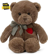 Small Teddy Bear with Heart Cute White Teddy Bear Stuffed Animal Soft Bear Plush