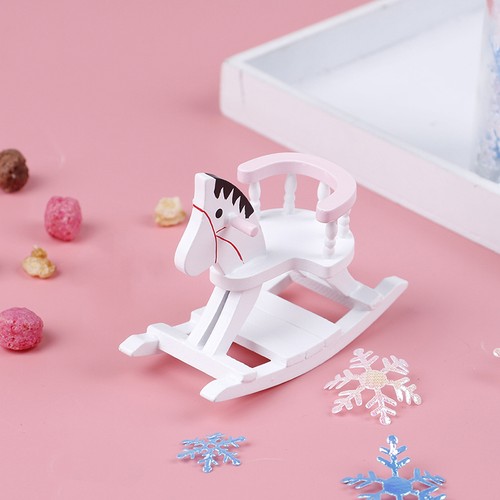 1:12 Dollhouse Miniature White Wooden Rocking Horse Chair Furniture ToysJ.Z8 Wa - Picture 2 of 10